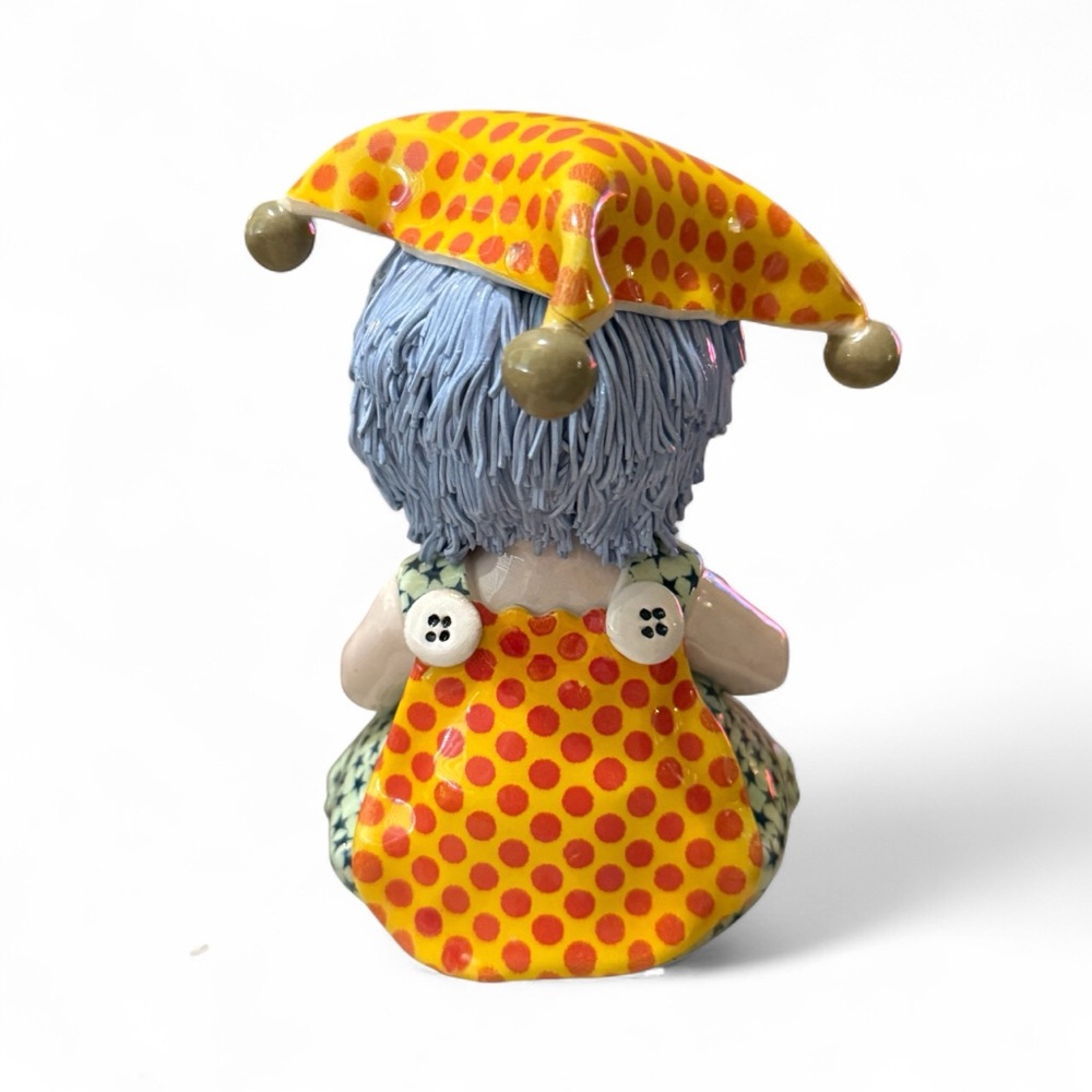 Vintage Zampiva Porcelain Clown Figurine with Spaghetti Hair Design-SIGNED - Picture 3 of 6
